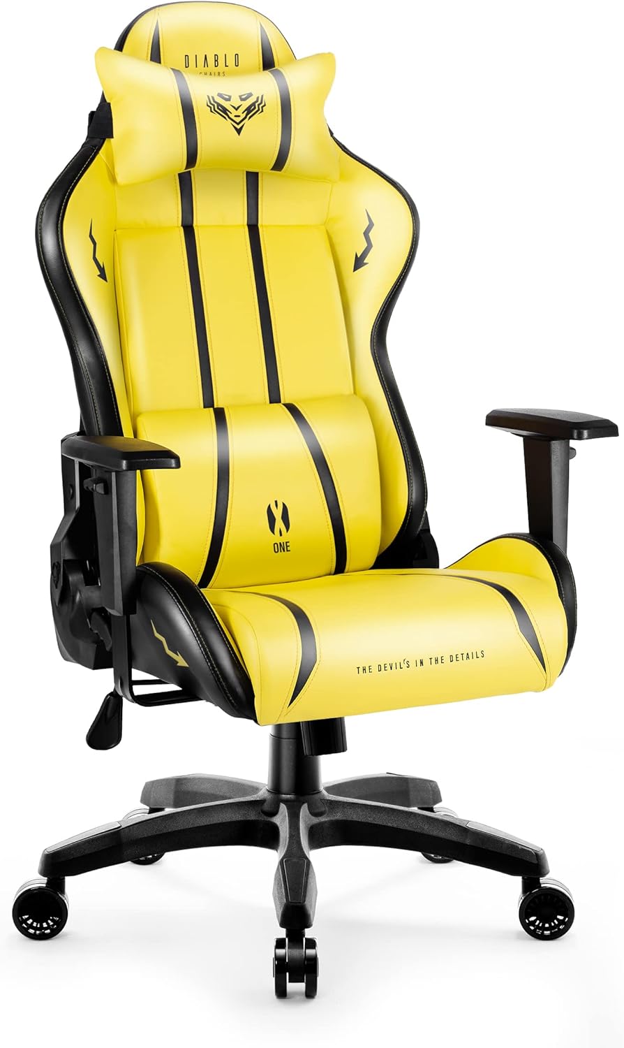 Diablo X-One 2.0 Fotel Gamingowy Krzesło Biurowe Dla Gracza Obrotowy Regulowane Podłokietniki Ekoskóra Ergonomiczny Design Funkcja Bujania Poduszka Pod Kark i Lędźwie (Candy Rose, Normal)