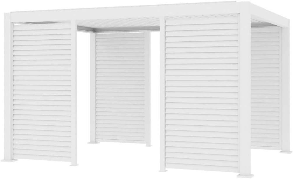 Baltic Freestanding Louvre Wall 0.85m - White