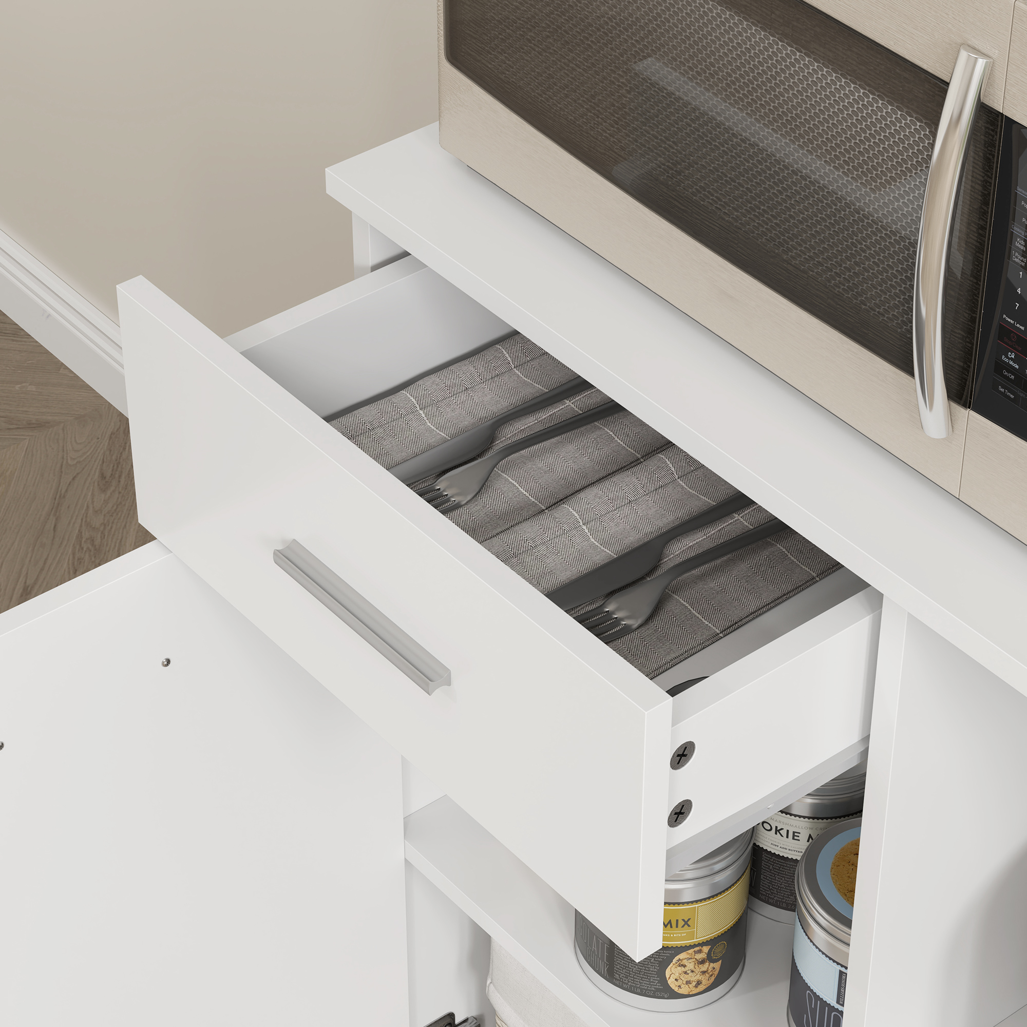 Buffetkast met Lade, Soft-Close Deuren, 80 x 35 x 180 cm - Wit