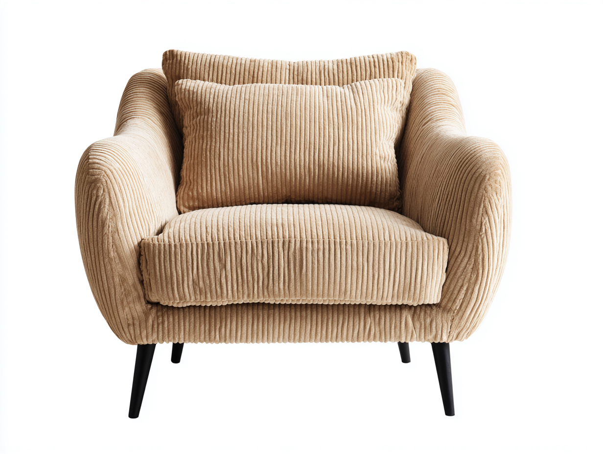 Sessel Cordstoff 90x85x78 cm - Beige - moderner Polstersessel geeignet für Wohnzimmer