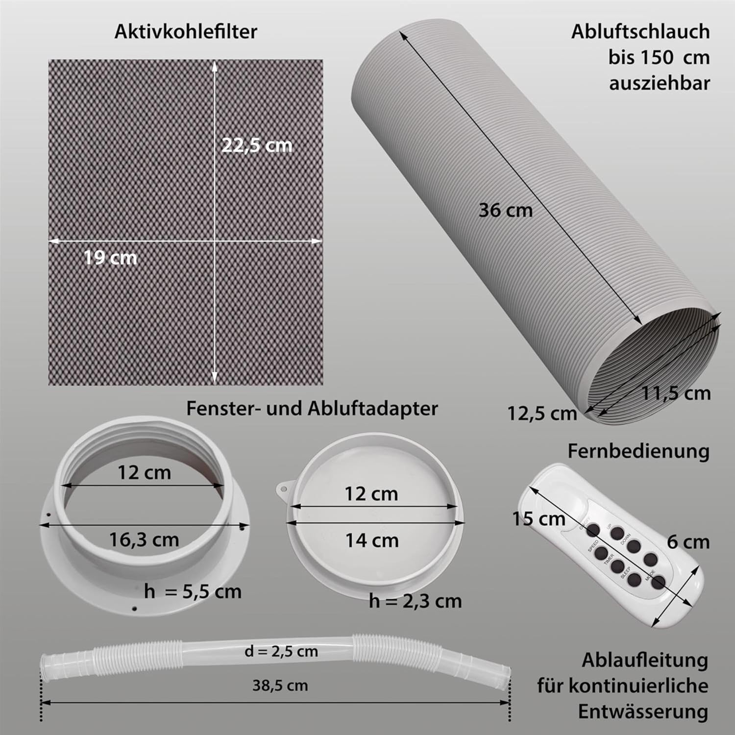 Syntrox 9000 BTU Mobiles Klimagerät Fresco | Mobile Klimaanlage | Luftentfeuchter, mit Fernbedienung und Timer Funktion, Effiziente Kühlung, integrierter Schlaf-Modus