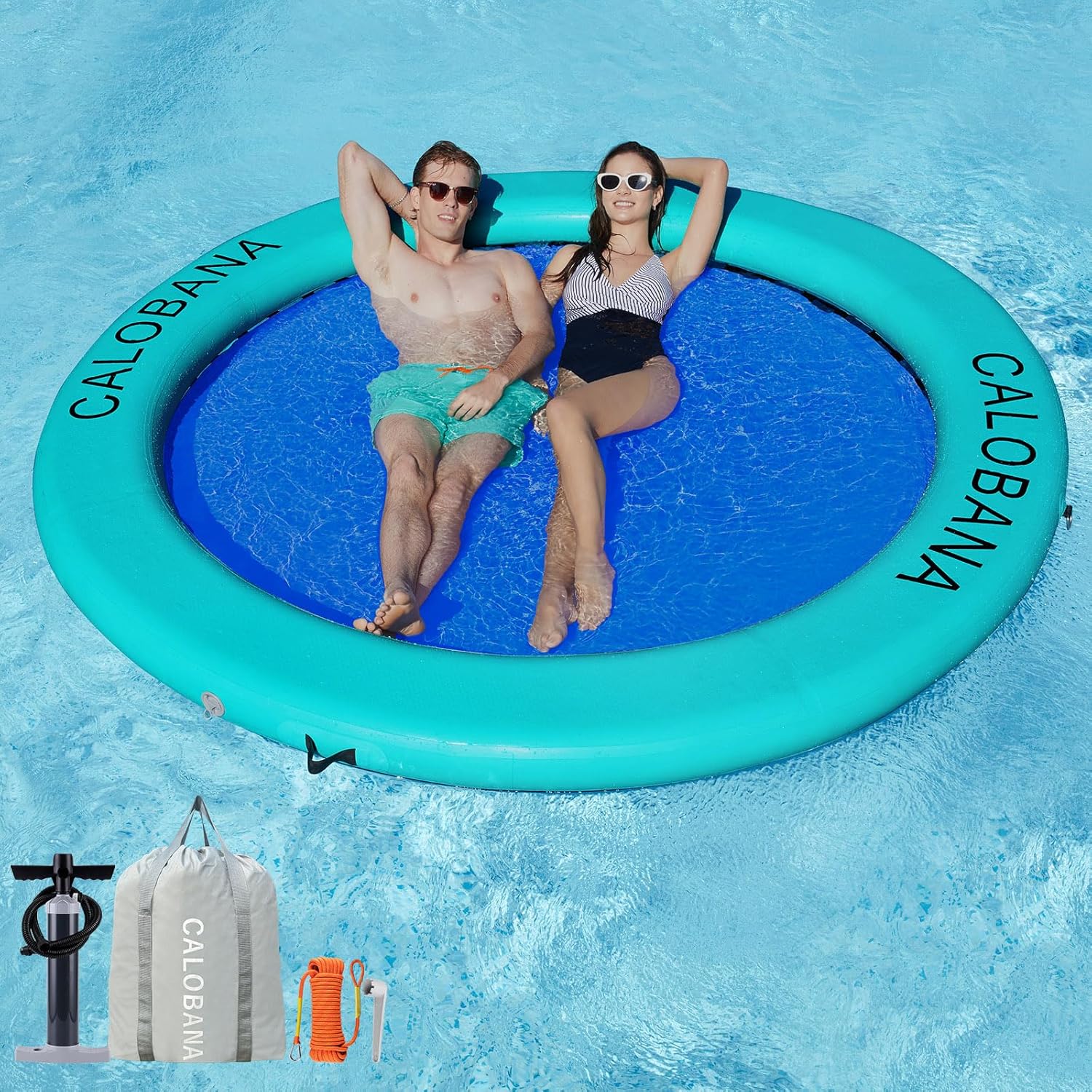 Round Floating Ring Hammock - Heavy Duty Inflatable Raft