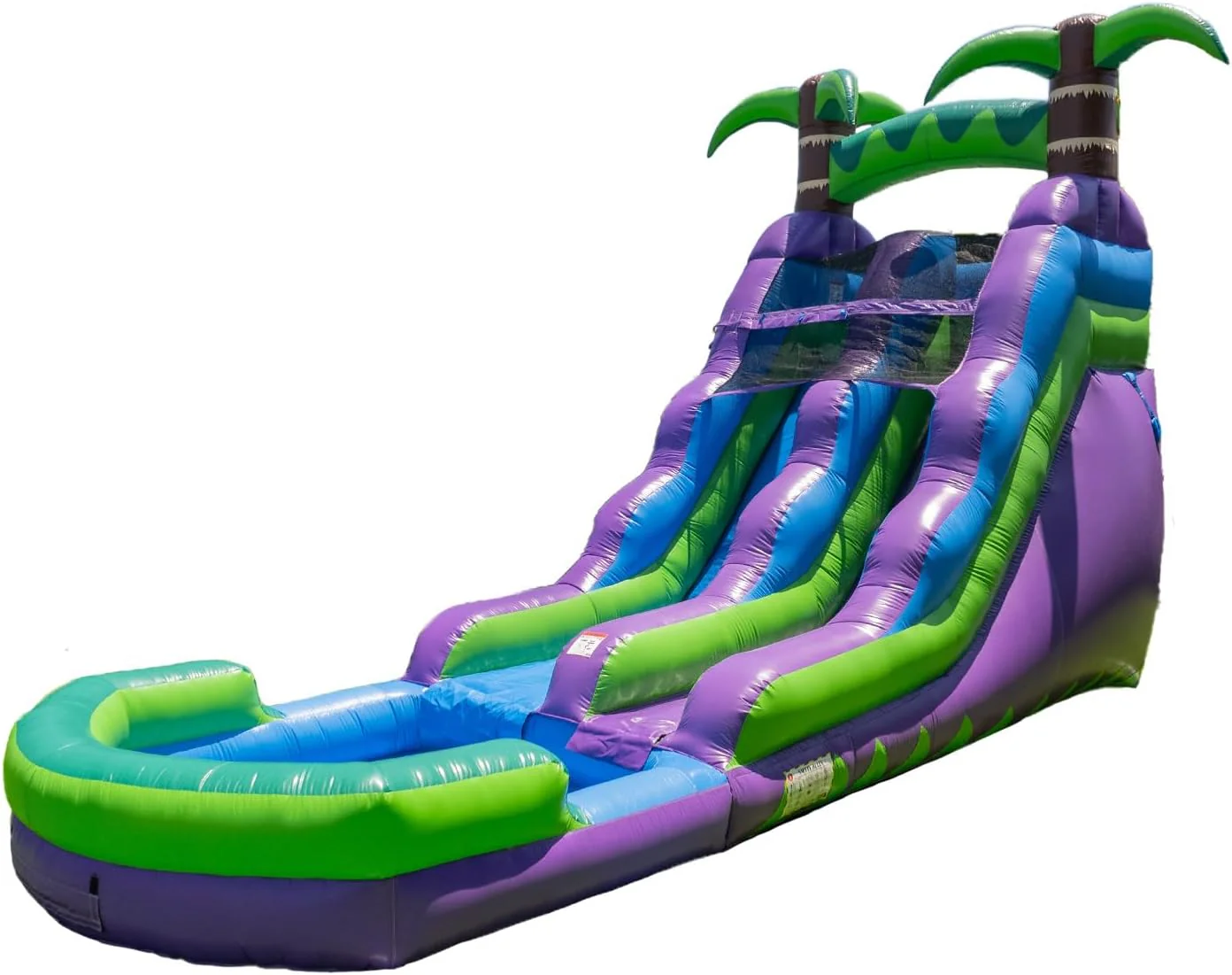 2025 HeroKiddo Resbaladilla Acuática Inflable de Grado Comercial de 16' con Piscina Adjacente para Niños y Adultos (con Ventilador), Uso Mojado y Seco, Diversión de Verano