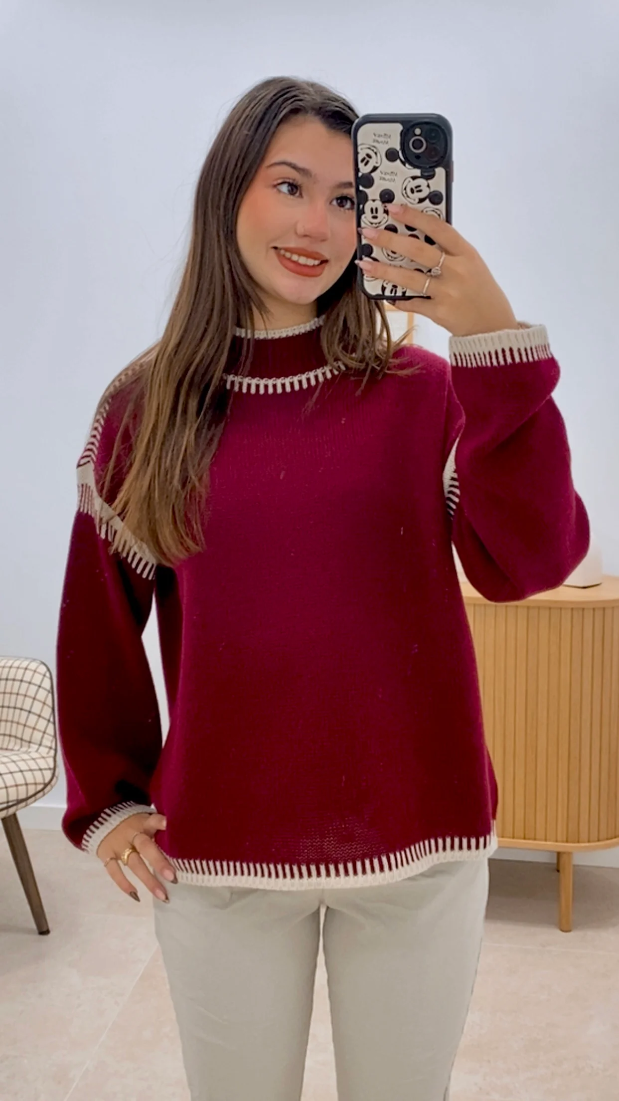 SUÉTER COSTURA BICOLOR