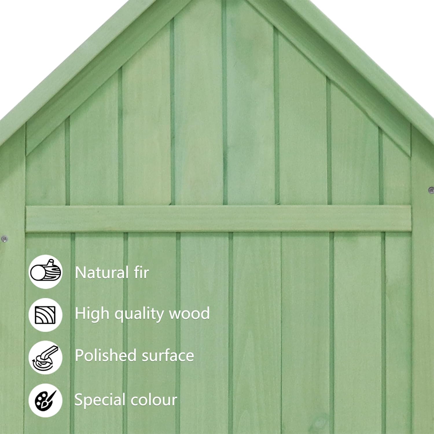 Gerätehaus Gartenschrank Geräteschuppen Geräteschrank, BxT: 118x54cm, 118X54X173cm (BxTxH), wetterfest, Holz, PVC-Dach (Set, 1 St., 1 x Geräteschrank) (Grünes)