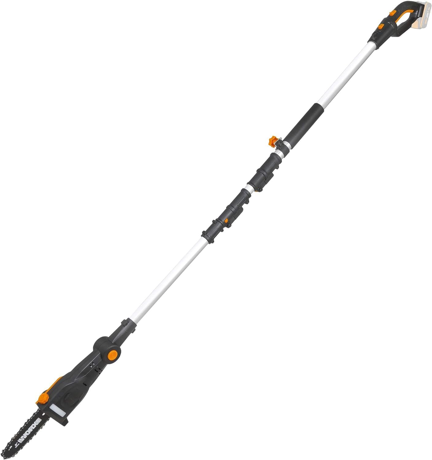 WORX WG252E.9 Akku Teleskop Heckenschere - 45cm Schnittbreite - 10-Fach Verstellbarer Teleskopstiel bis 3,20 Meter Hhe - PowerShare kompatibel - Ohne Akku & Ladegert