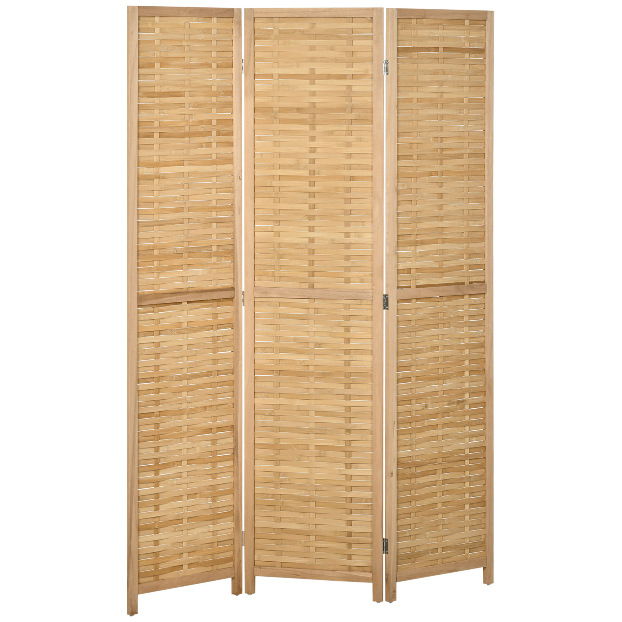 Klapbare Scheidingswand Privacy Scherm, Bamboe, 3-delig, 120 cm x 170 cm x 1,8 cm, Natuurlijk