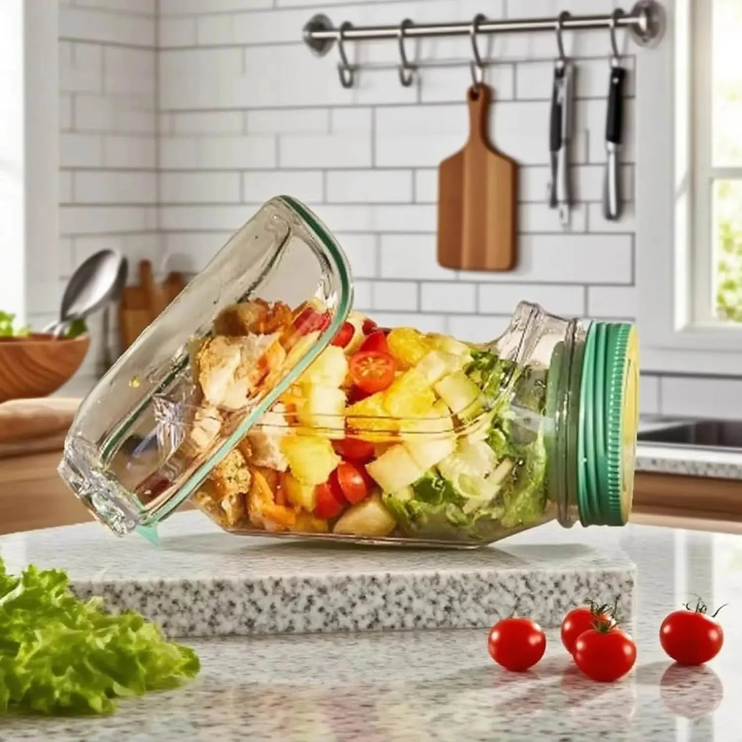 Auslaufsichere Salatbox To-Go mit Deckel | BPA-freier Lunchbox Becher für Büro & Schule | Praktischer Salatbecher für unterwegs