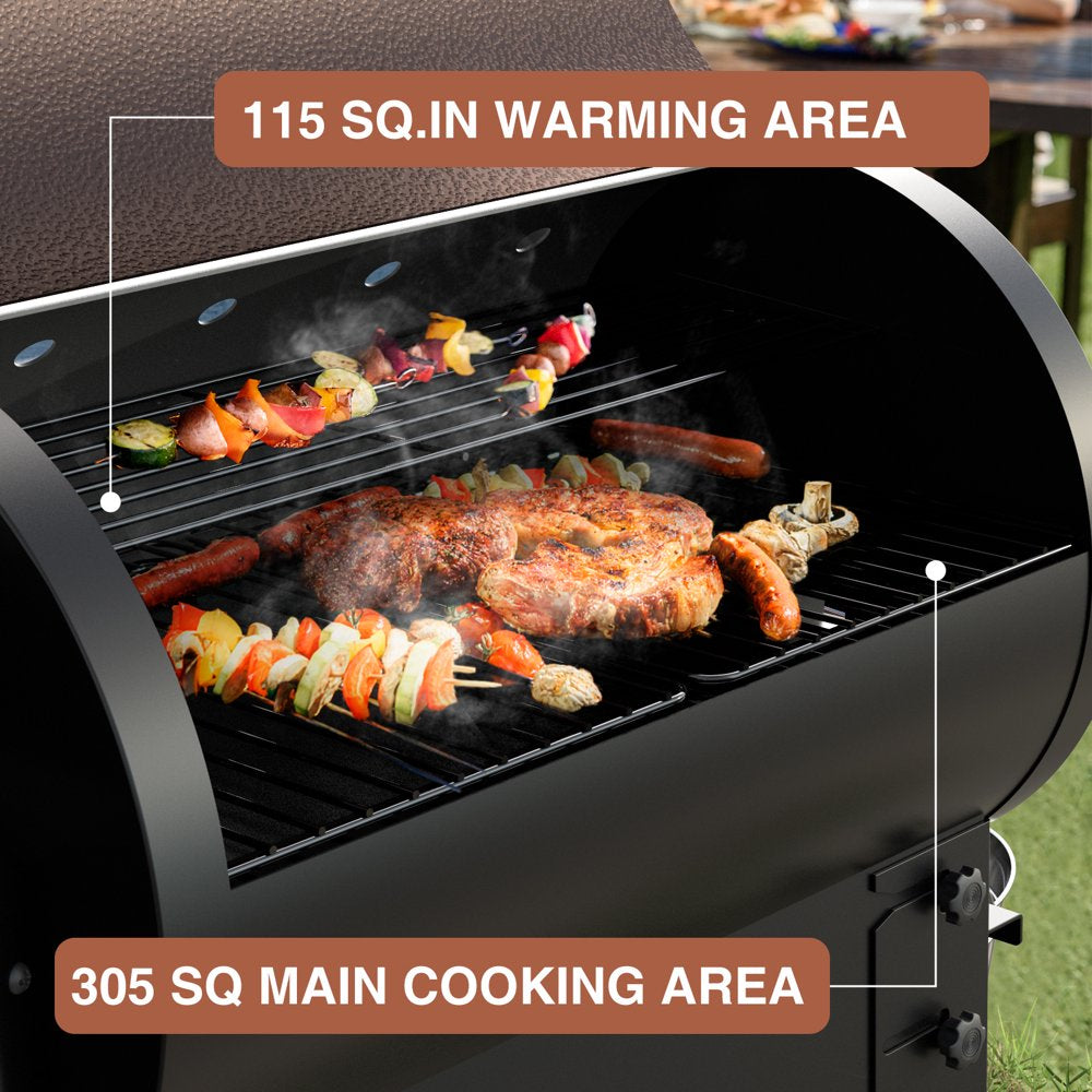 KingChii 456 sq. in Wood Pellet Smoker & Grill BBQ with Auto Temperature Controls