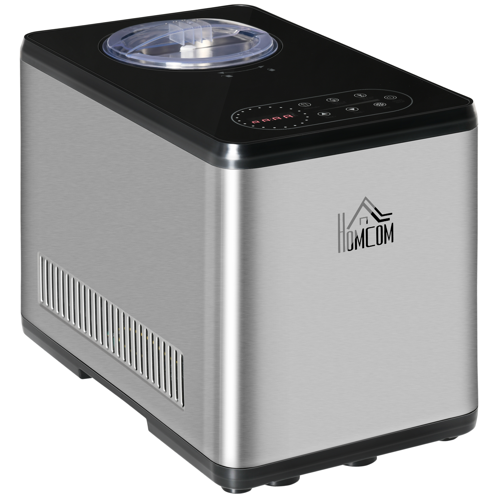 ijsmachine 1,5 L, zilver, zwart, 38,4 x 24 x 32 cm