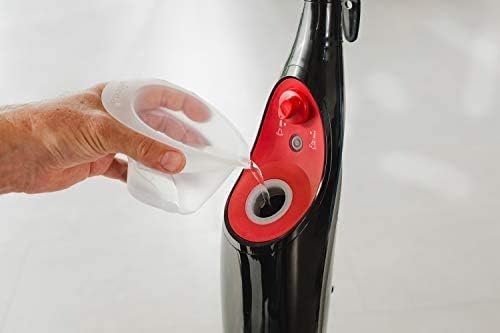 Vileda Steam XXL Power Pad Dampfreiniger, Dampfbesen für jeden Boden, Eco-Verpackung, Schwarz/Rot, One Size