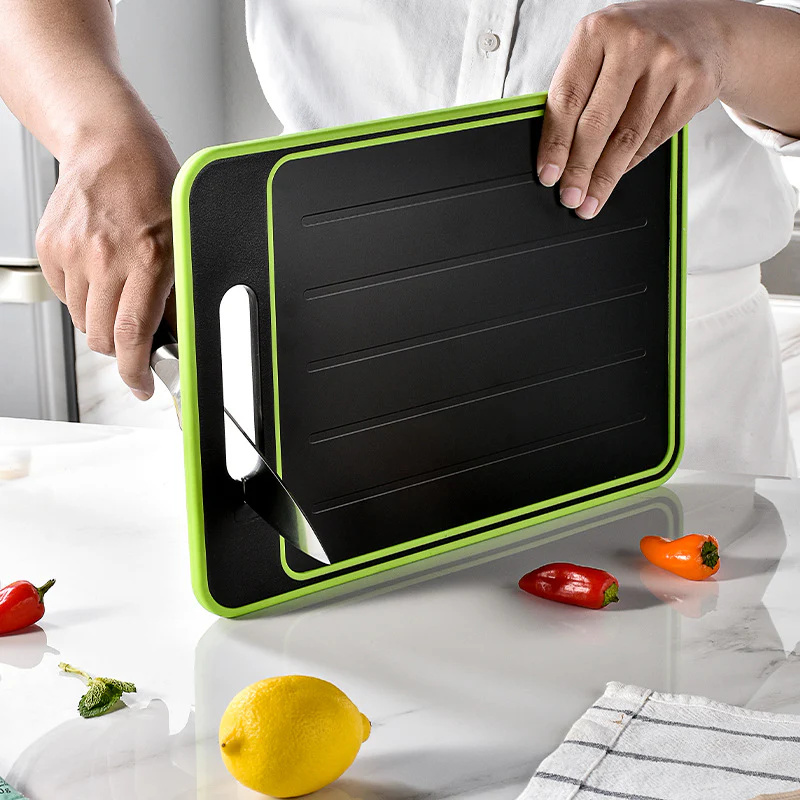 4-in-1 Defrosting Cutting Board with Knife Sharpener �?Double-Sided Smart Chopping Board & Food Prep Tool
