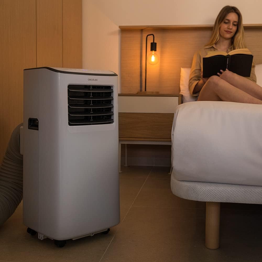 Cecotec Tragbare Klimaanlage mit Fernbedienung ForceClima 7100 Soundlos. 7000 BTU, Soundless Technology, LED -Bildschirm, 4 Modi, 2 Geschwindigkeiten, Abdeckung von bis zu 15 m2