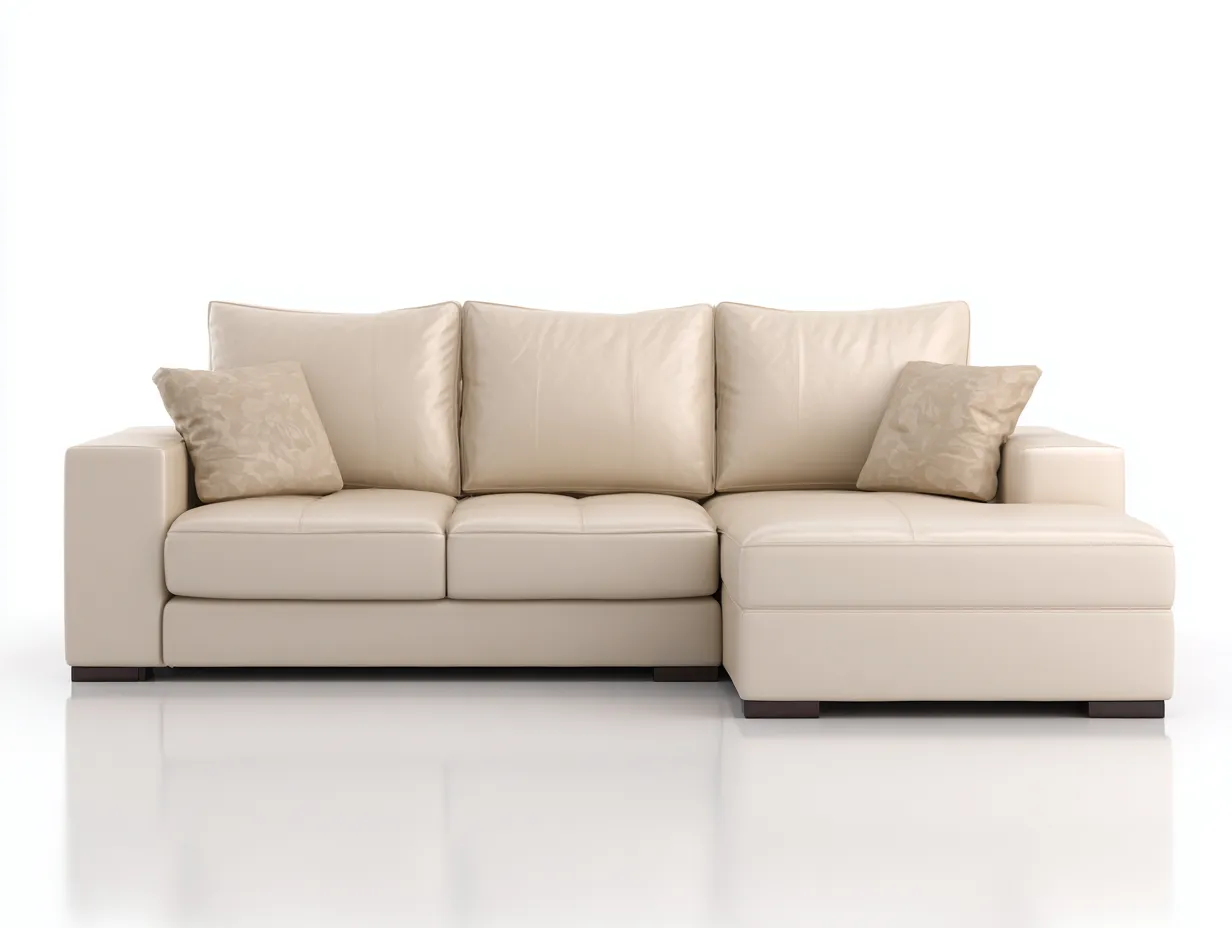 Ecksofa-Leder-Holz-278x172x86 cm-Beige-Moderner Wohnstil