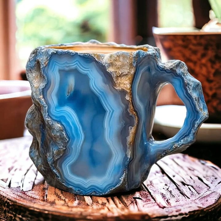 Crystalique GlaciaCup Mineral Crystal Coffee Cup | Handmade Insulated Mug