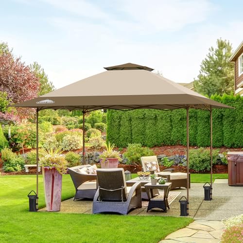 Eagle Peak,Tenda a baldacchino con gamba dritta, per esterni istantanea, con grondaia estensibile automaticamente, 169 metri quadrati di ombreggiatura (beige/marrone) : Amazon.it: Fai da te