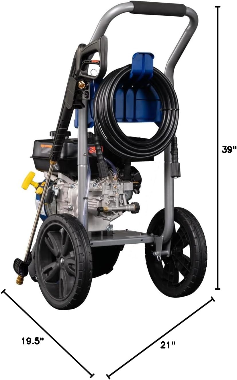 2025 Gas Pressure Washer, 3400 PSI and 2.6 Max GPM, Onboard Soap Tank, Spray Gun and Wand, 5 Nozzle Set, for Cars/Fences/Driveways/Homes/Patios/Furniture