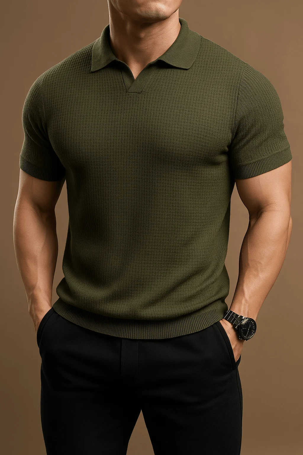 Elegantes Poloshirt aus Strick f��r M?nner