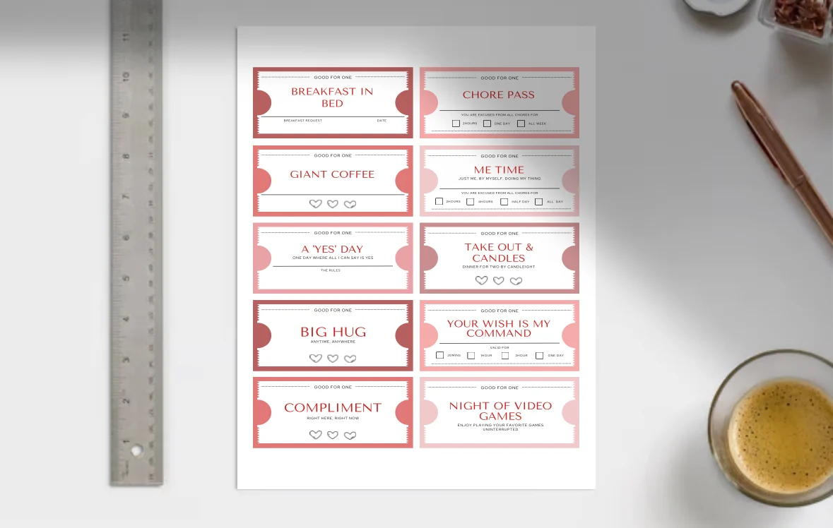 Romantic Coupons for Her