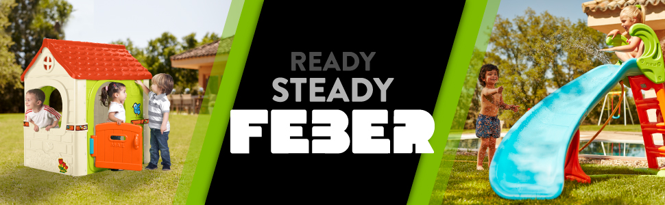  feber, fantasy house, casa de juegos, casa de juegos blanca y rosa, juego al aire libre