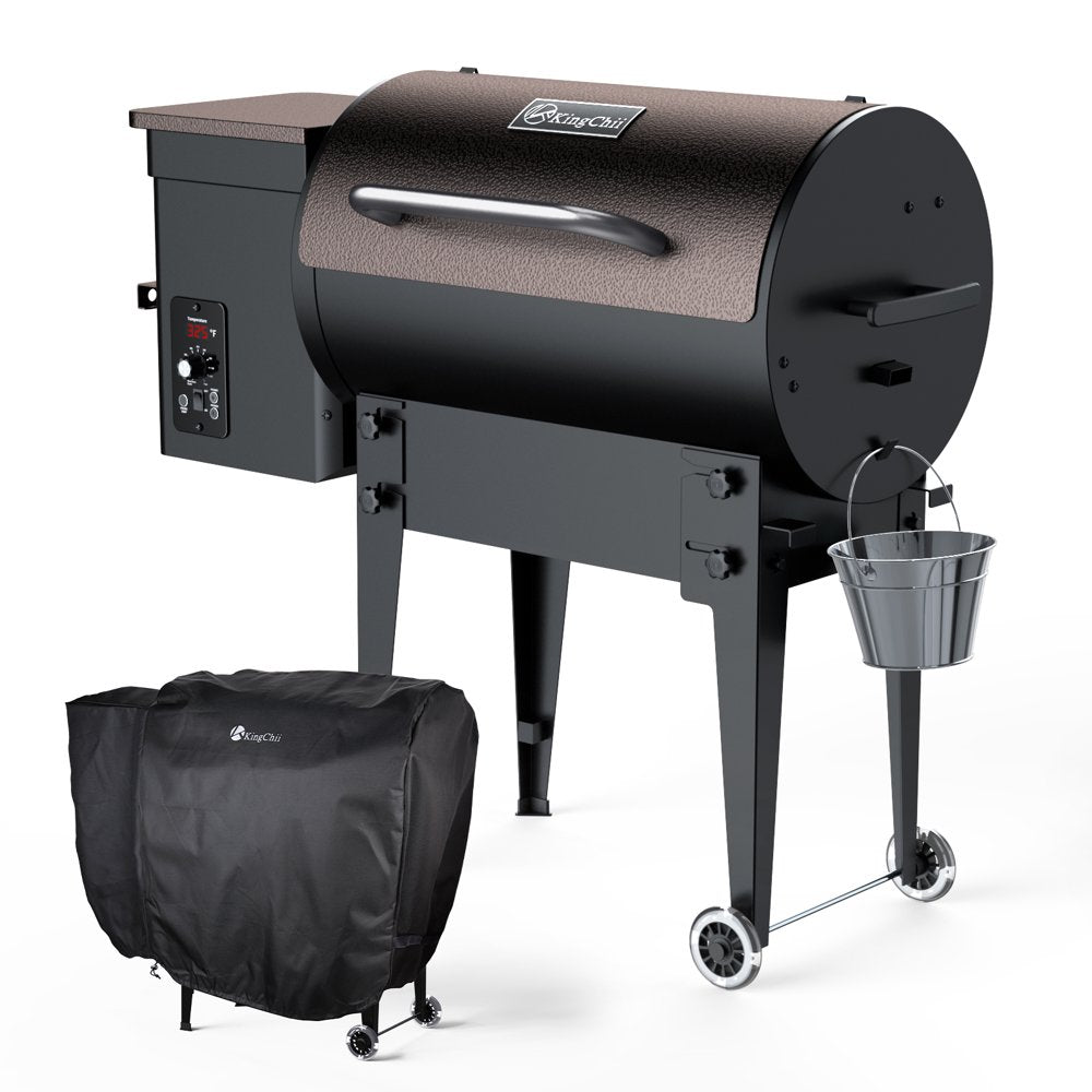 KingChii 456 sq. in Wood Pellet Smoker & Grill BBQ with Auto Temperature Controls