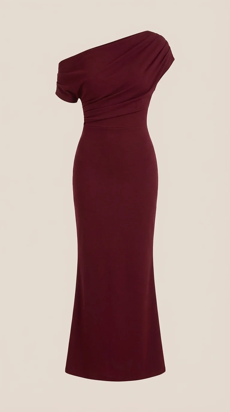 One-Shoulder-Maxikleid