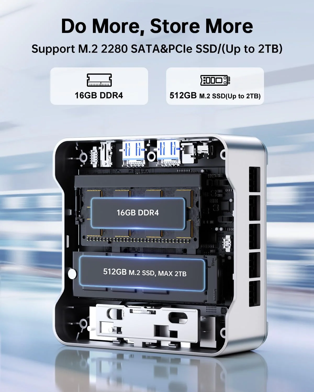 KAMRUI GK3Plus Mini PC, 16GB RAM, 512GB M.2 SSD Mini Computer