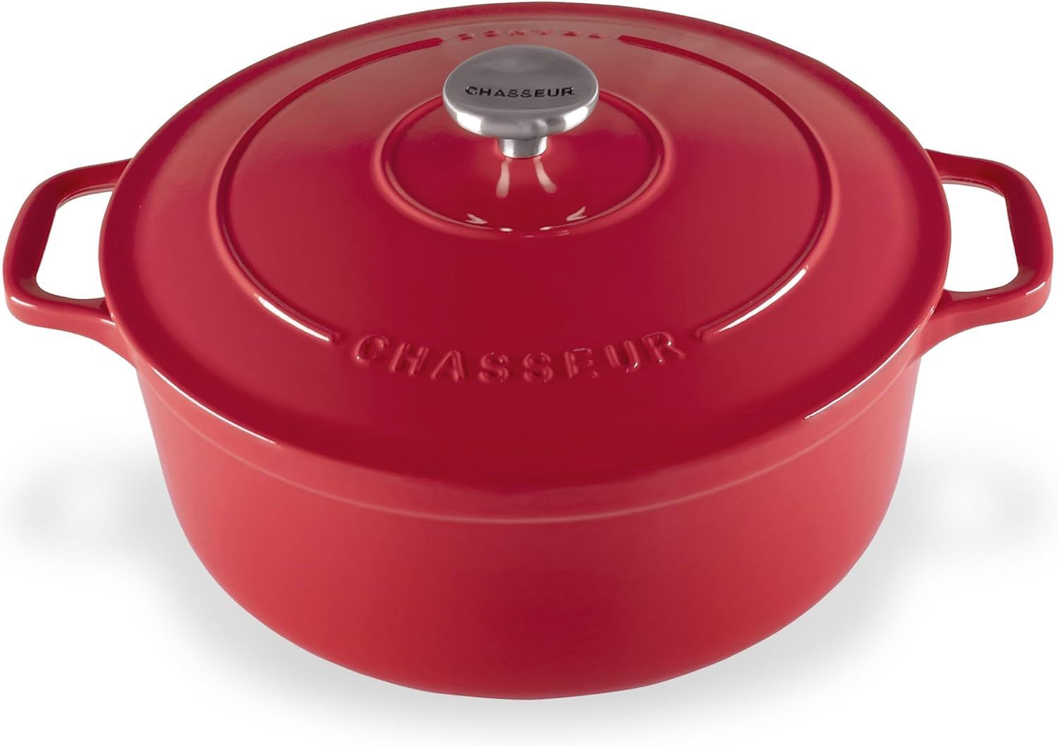 Chasseur 26cm Round French Oven, 5L, Federation Red - French Craftsmanship