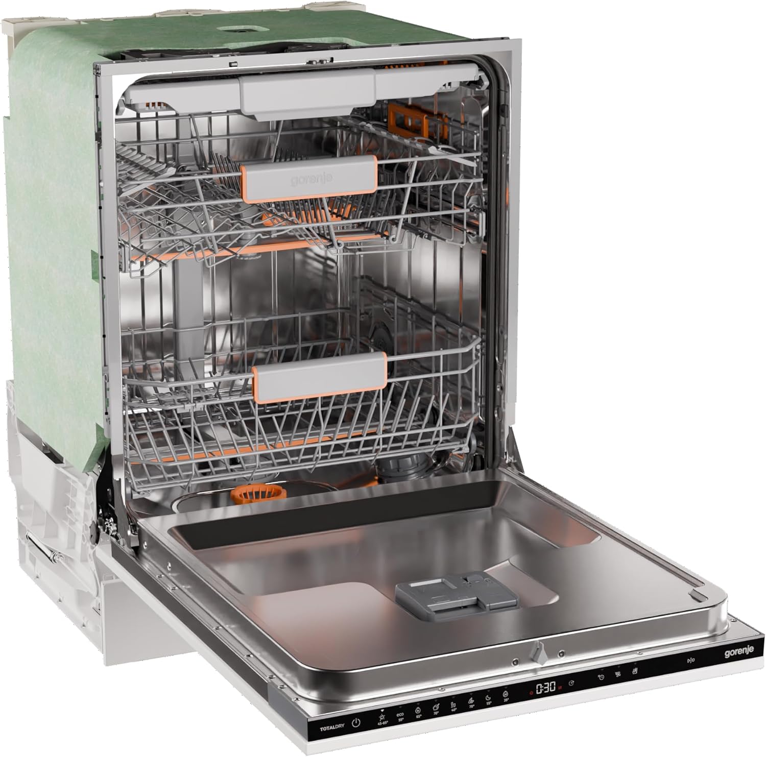 Gorenje GV663A66 Geschirrspüler/Einbaugerät FRONT NICHT ENTHALTEN/Made in EU/60 breite/16 Maßgedecke/8 Programme/TotalDry/Nachtprogramm/Status LED Licht/EEK: A-10%/Einbaumaße (HxBxT): 82 x 60 x 55,5cm
