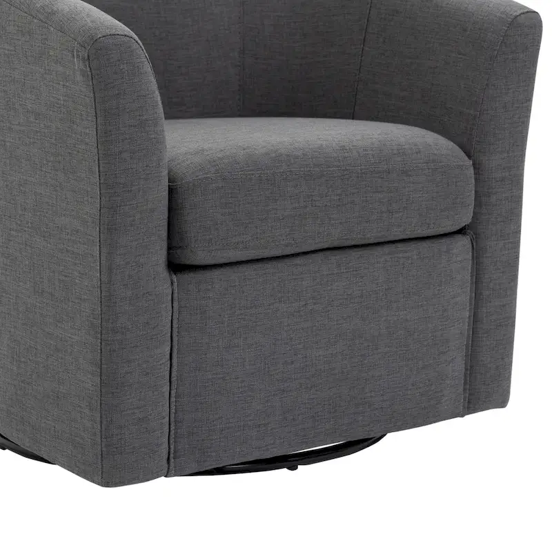 Set of 2 Modern Upholstered Swivel Barrel Chair Living Room Accent Chair
