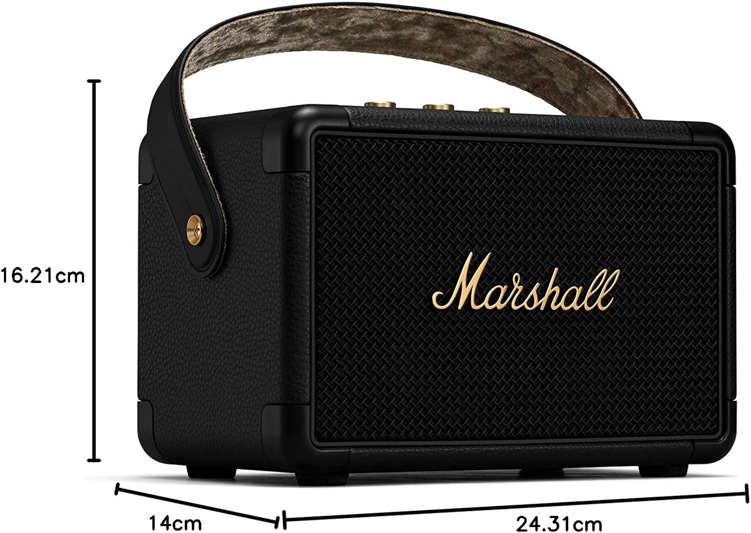 Marshall Kilburn II Bluetooth Tragbarer Wasserabweisend Lautsprecher, Kabelloser - Schwarz und Messing