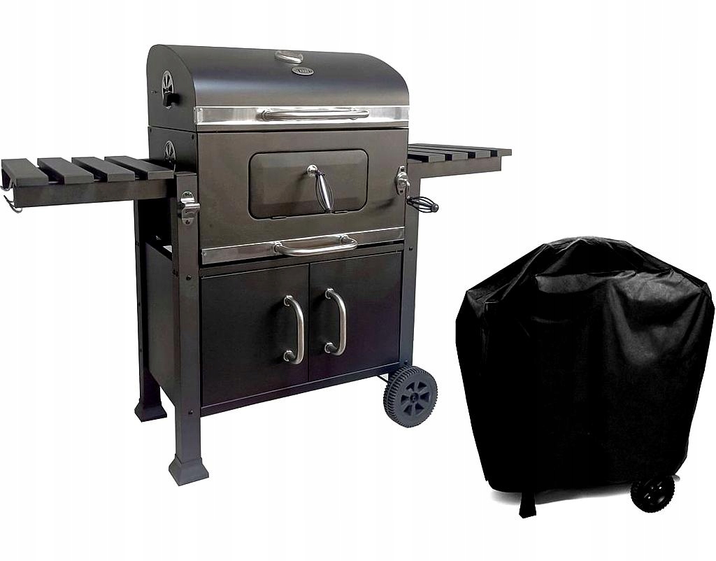 GRILL WĘGLOWY DEKRAFT ANGULAR Z SZAFKĄ RUSZTEM ŻELIWNYM I POKROWCEM !!!