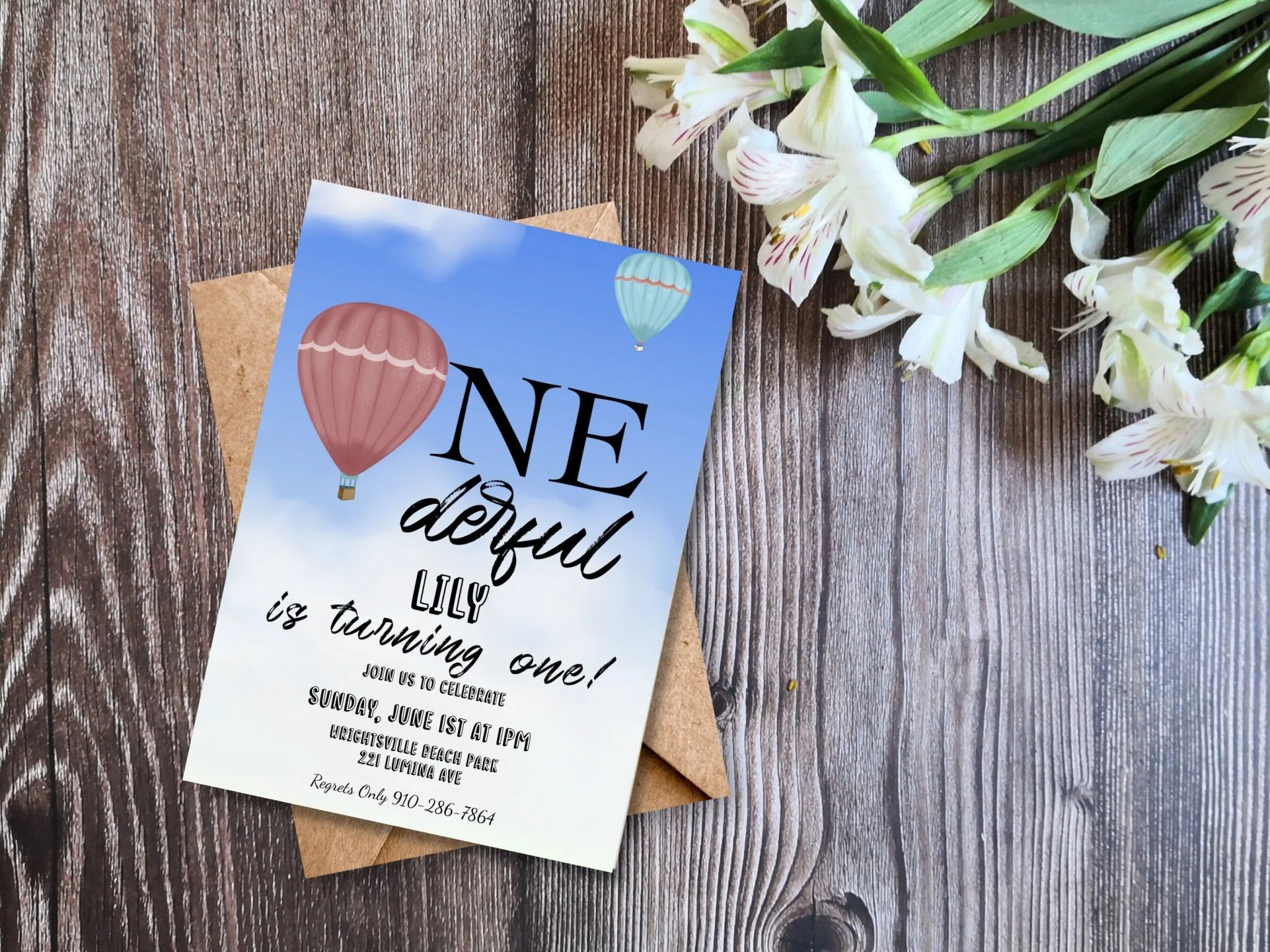 Onederful Baby is Turning One! Birthday Invitation Template | Customizable First Birthday Invitation