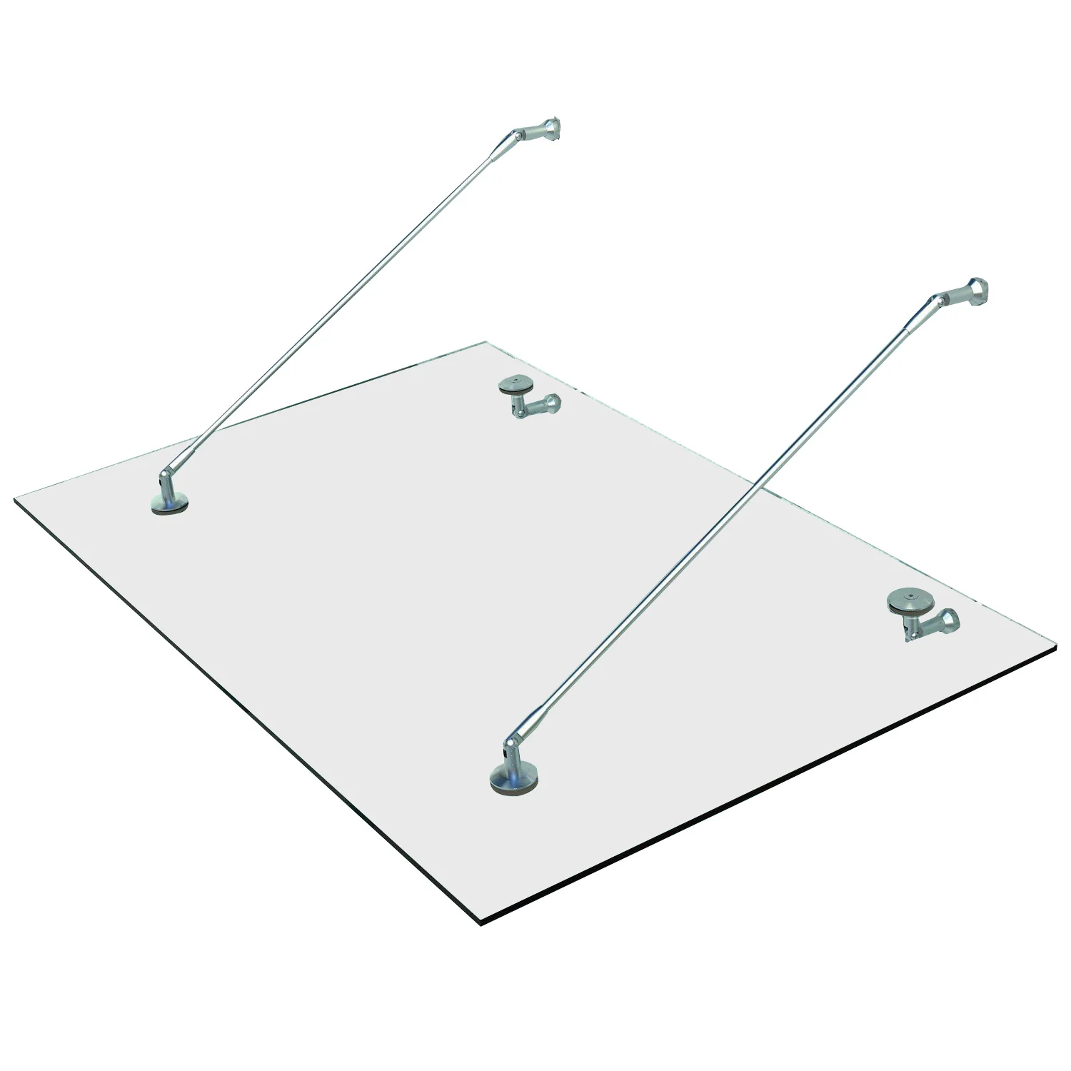 HOMCOM Glazen luifel voordak huisdeur roestvrije staal gehard glas 150X90 cm