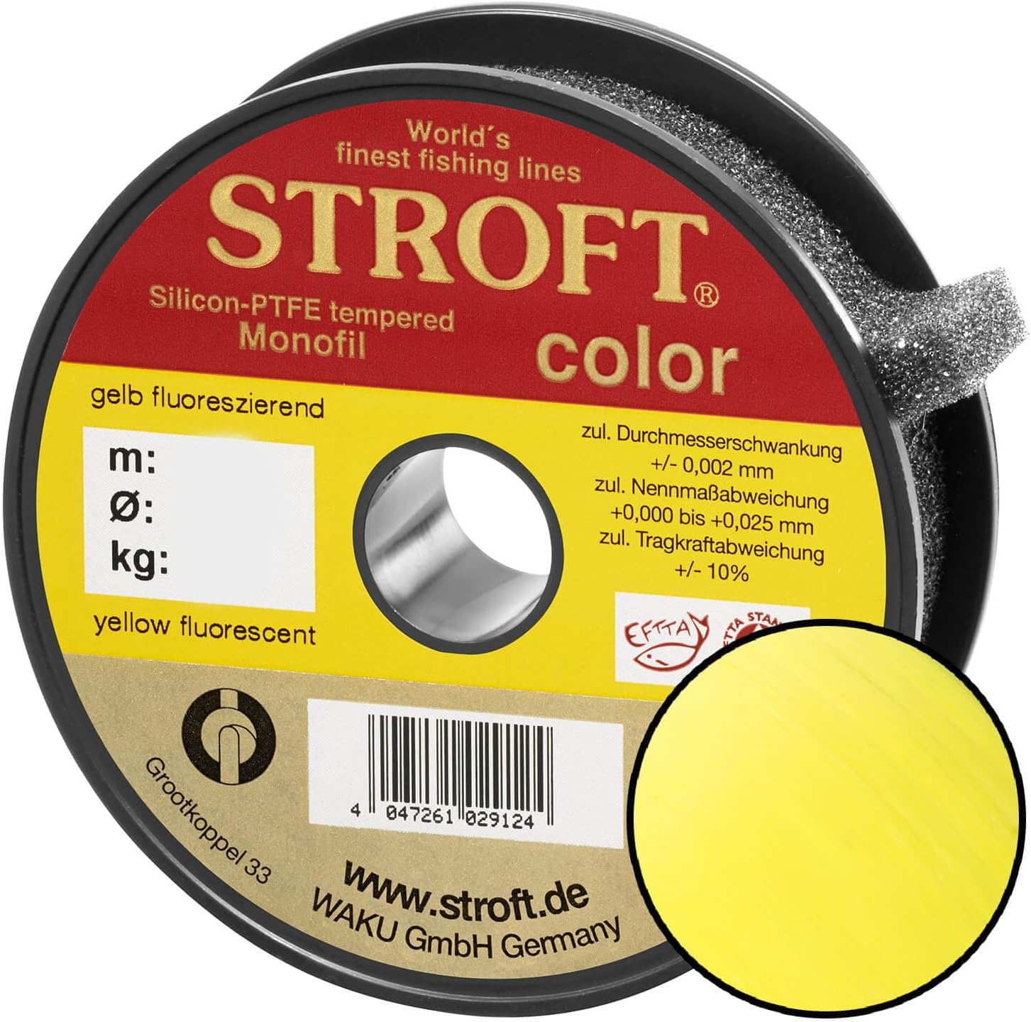 STROFT Color Monofile Angelschnur Gelb Fluo 0,40mm 13,0kg 2500m