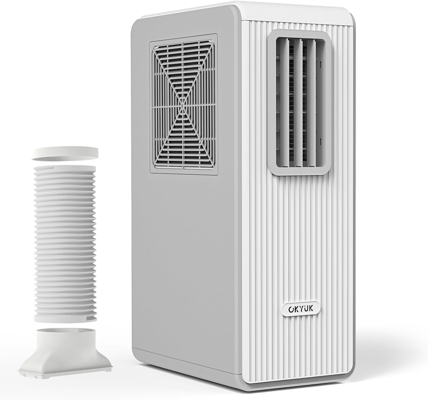 OKYUK Mobiles Klimagerät, 200W Energiesparend, R290 Umweltfreundliches Kältemittel, 3‑in‑1 Klimaanlage, Luftentfeuchter, Ventilator Ventilieren Leise