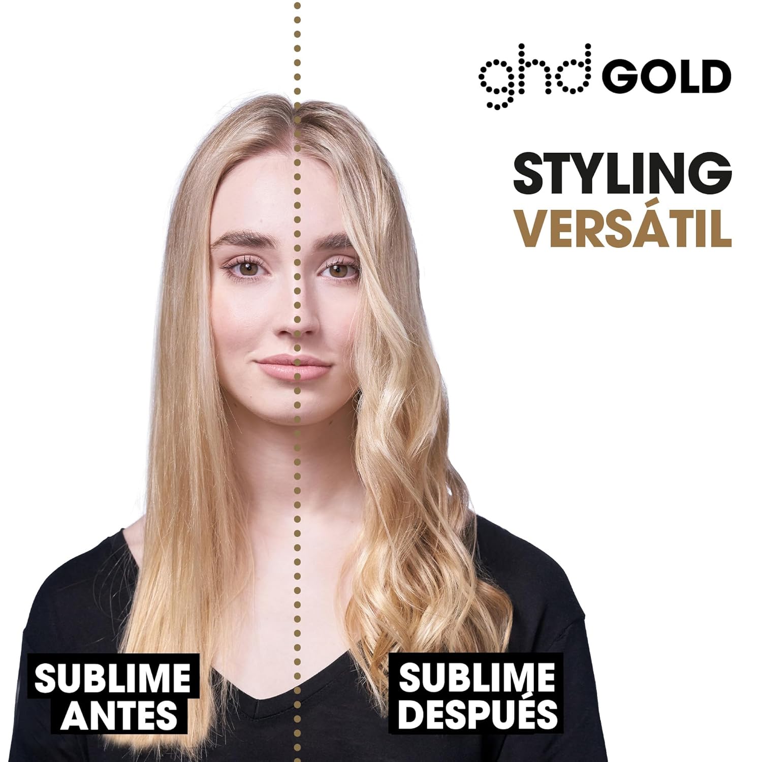 ghd Gold - Plancha de Pelo Profesional Para un Cabello Liso y Brillante - Para Todo Tipo de Cabello - Color Negro, (Enchufe Europeo)