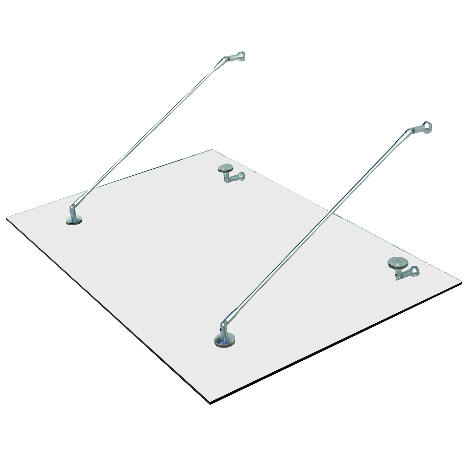 Glazen luifel voordak huisdeur roestvrije staal gehard glas 150X90 cm