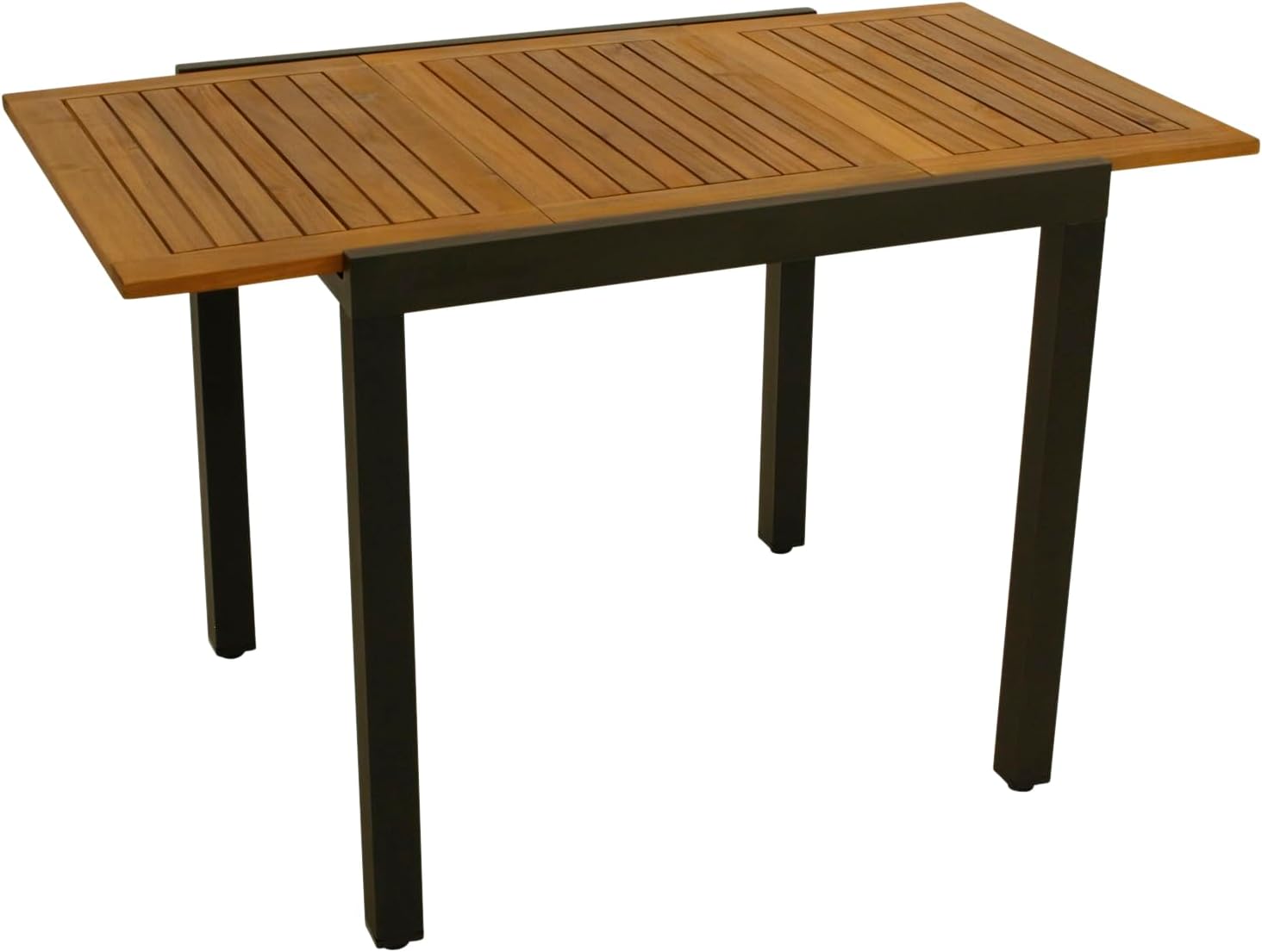 DEGAMO Gartentisch Balkontisch Vicenza aus Akazienholz und Aluminium, Ausziehbar 80/120x70cm, Anthrazit, FSC-Zertifiziert