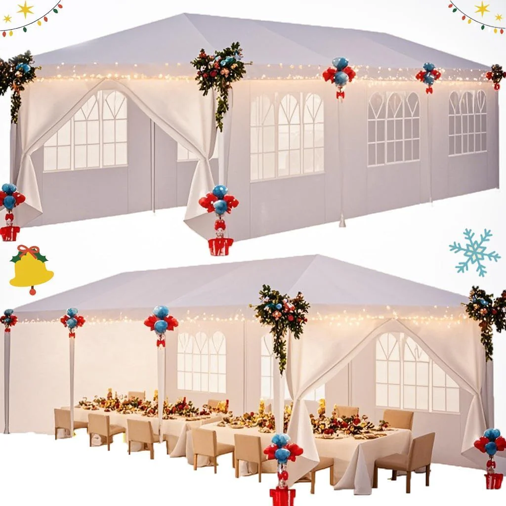 HOTEEL 10x30FT Party Tent with 8 Removable Sidewalls for Parties, Carpas para Fiestas