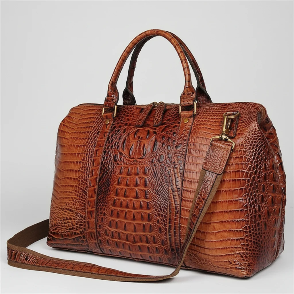 Brown Leather Travel Bag Carry-On 13
