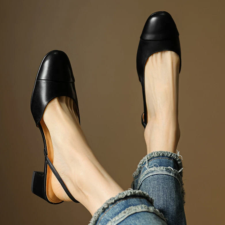 Slingback-Pumps aus echtem Leder f��r Damen