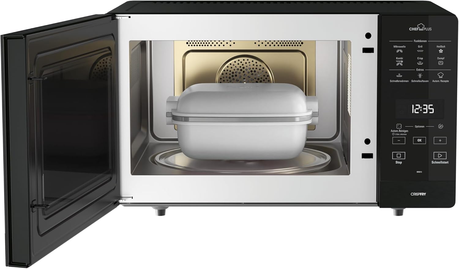 Bauknecht MW 49 SL Freistehender Mikrowellen Backofen/ Mikrowelle 800 Watt/ Quarz-Grill 900 Watt/ Heißluft 1700 Watt/ Dampfgarfunktion inkl. Dampfgarbehälter