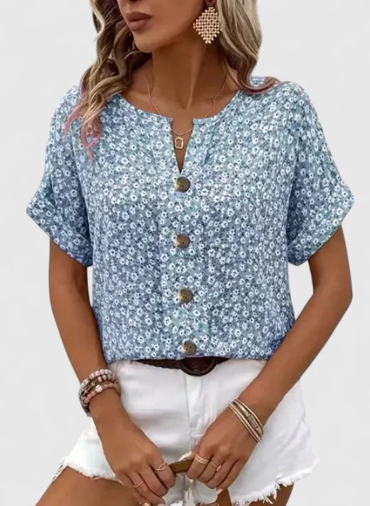 Florale Baumwoll-Sommerbluse f��r jeden Anlass