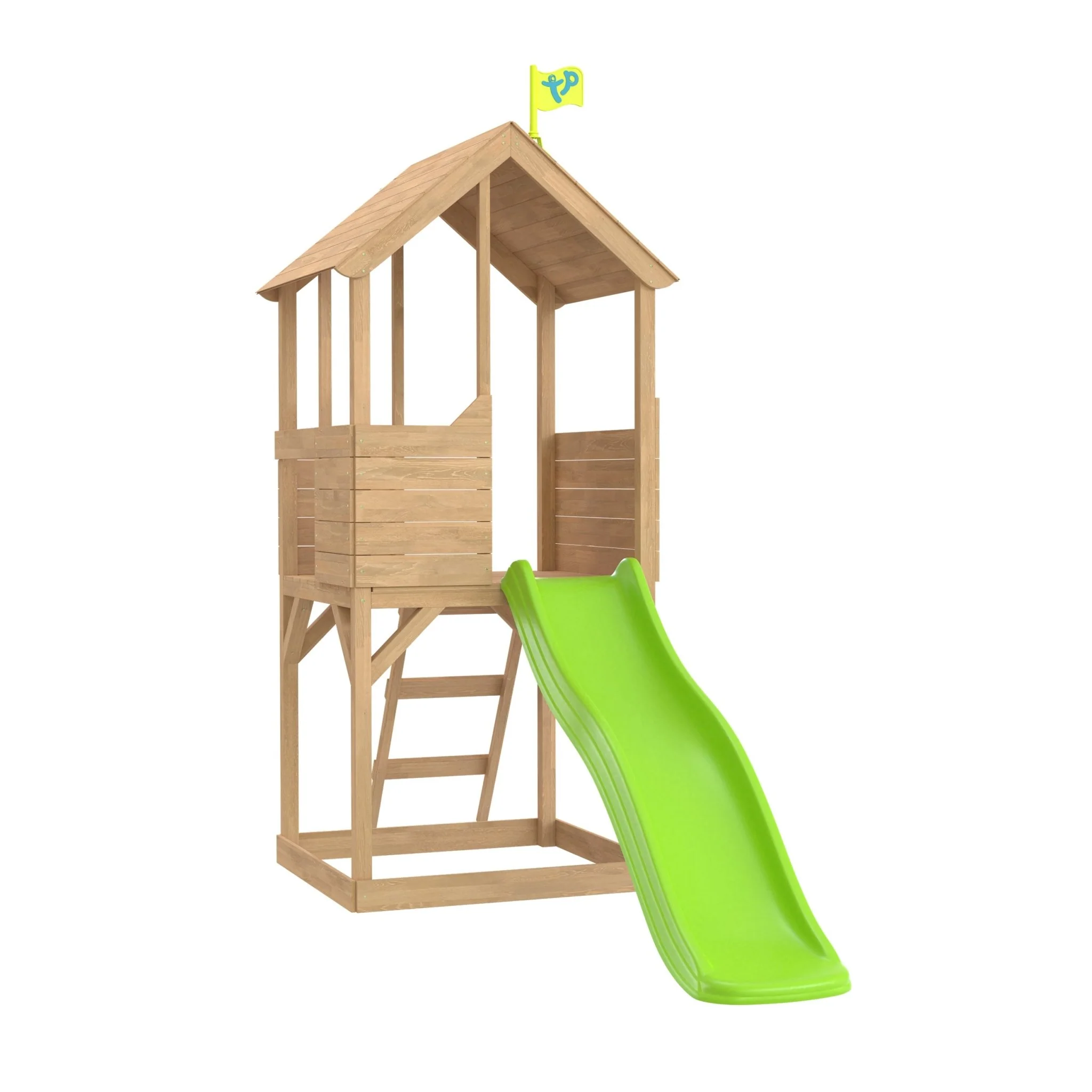 TP Treehouse Houten Speeltoren met Golvenglijbaan �C FSC? gecertificeerd