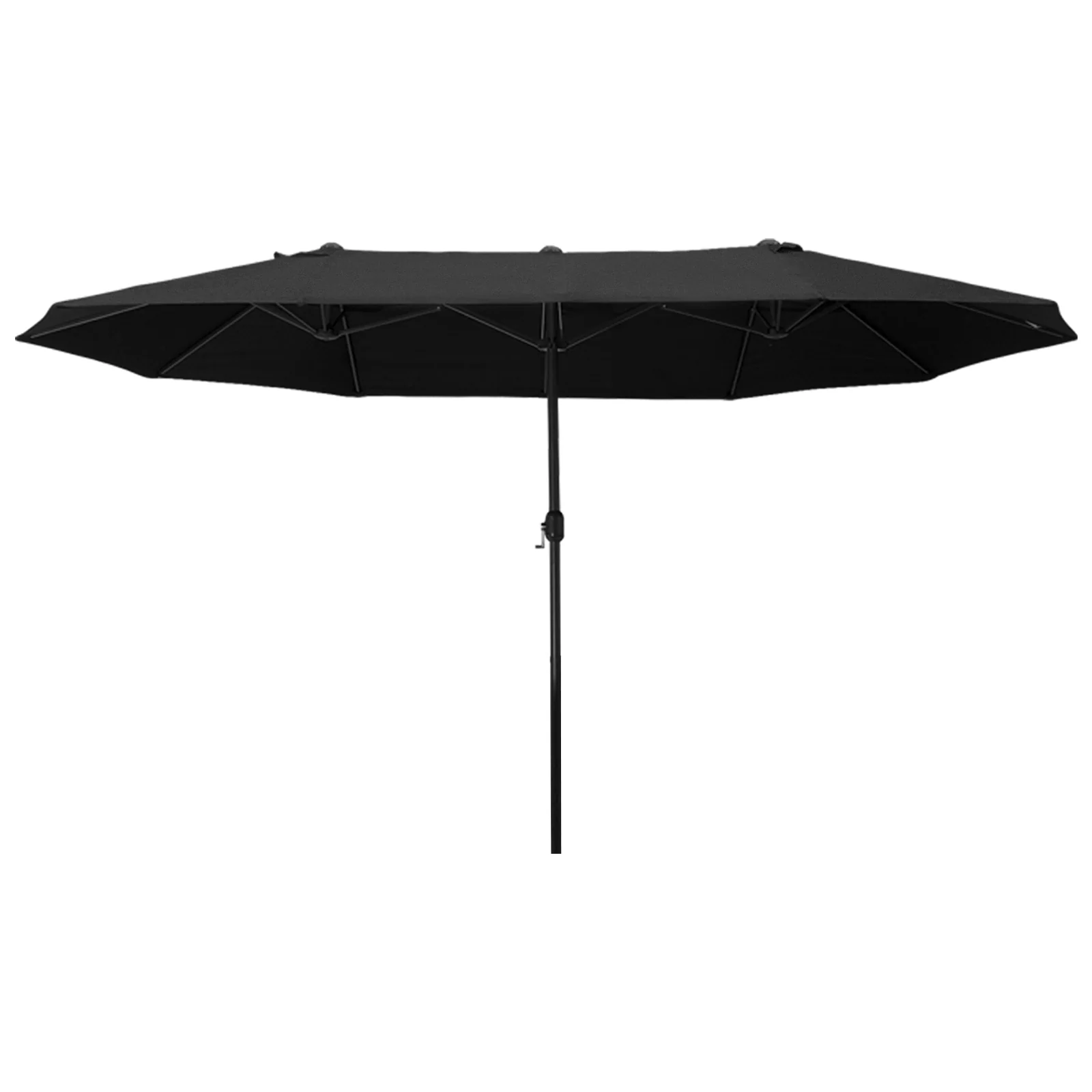 4,6 m Tuin Terras Parasol, Dubbelzijdige Zonneparaplu, Marktluifel Schaduw, Zwart (Zonder Voet)