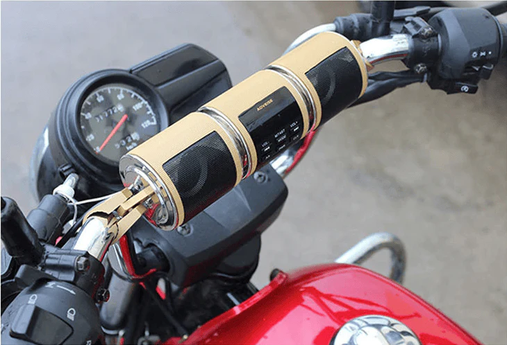 MotoBeat Pro Motorcycle Handlebar Speakers with Bluetooth & FM Radio