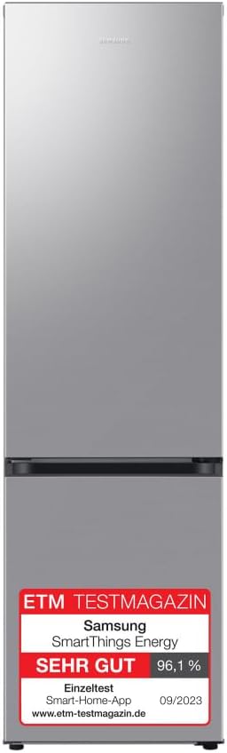 Samsung Kühl-Gefrier-Kombination, Kühlschrank mit Gefrierfach, 203 cm, 390 l Gesamtvolumen, 114 l Gefrierteil, AI Energy Mode, Edelstahl-Look, RL38C600CSA/EG