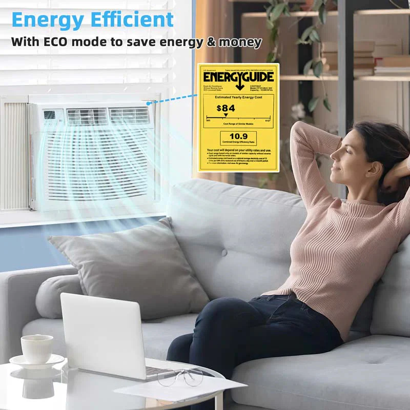 10000 Btu Quiet Window Air Conditioner With Remote Amp Eco Mode Energy Star Certified 3 In 1 Window Ac Unit With Dehumidifier