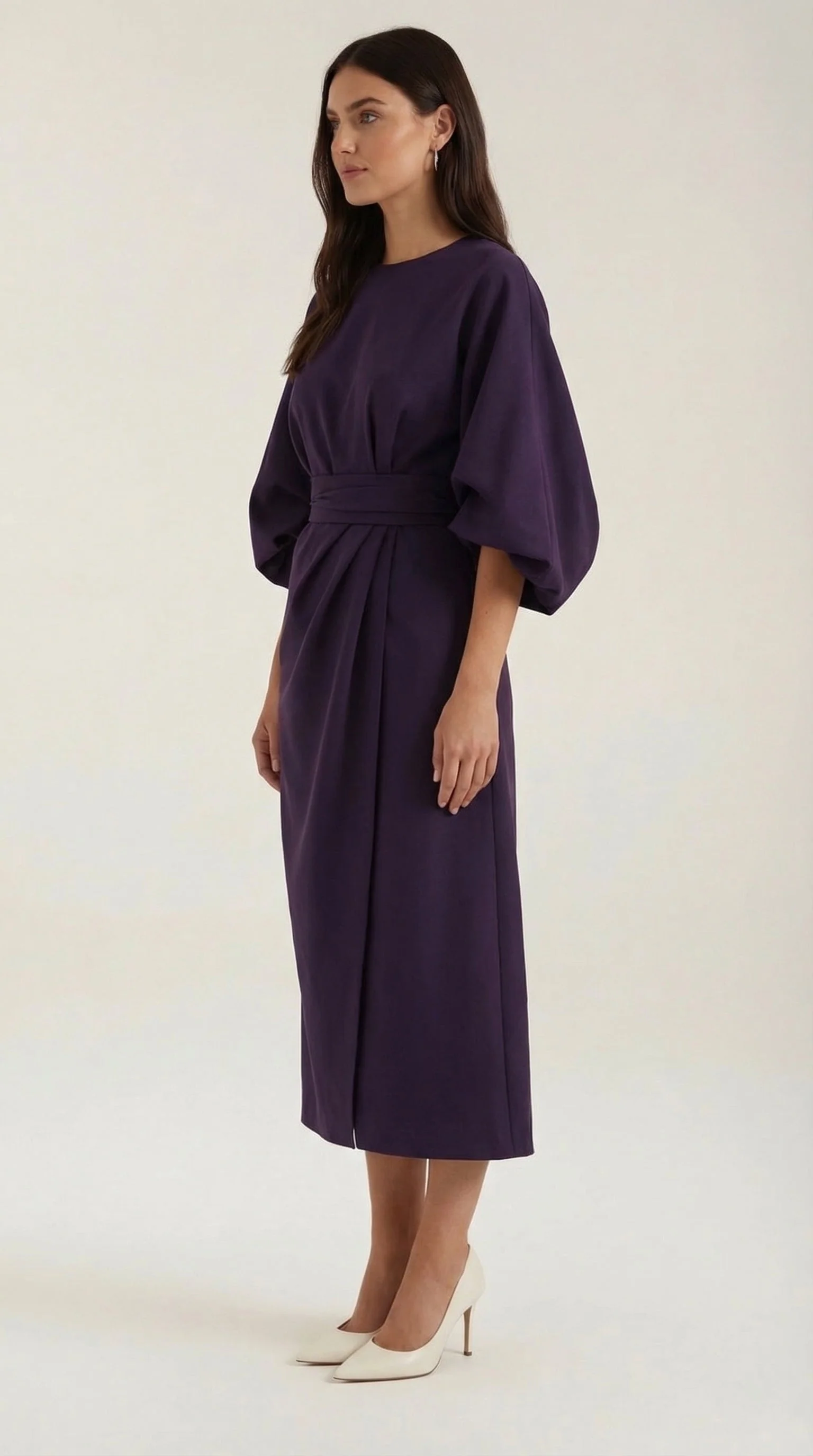 Midikleid mit Ballon?rmeln